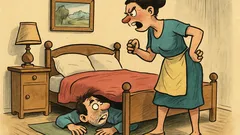 Banc: Bulă se ascunde sub pat