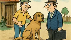 Banc: Un tip își vinde câinele...